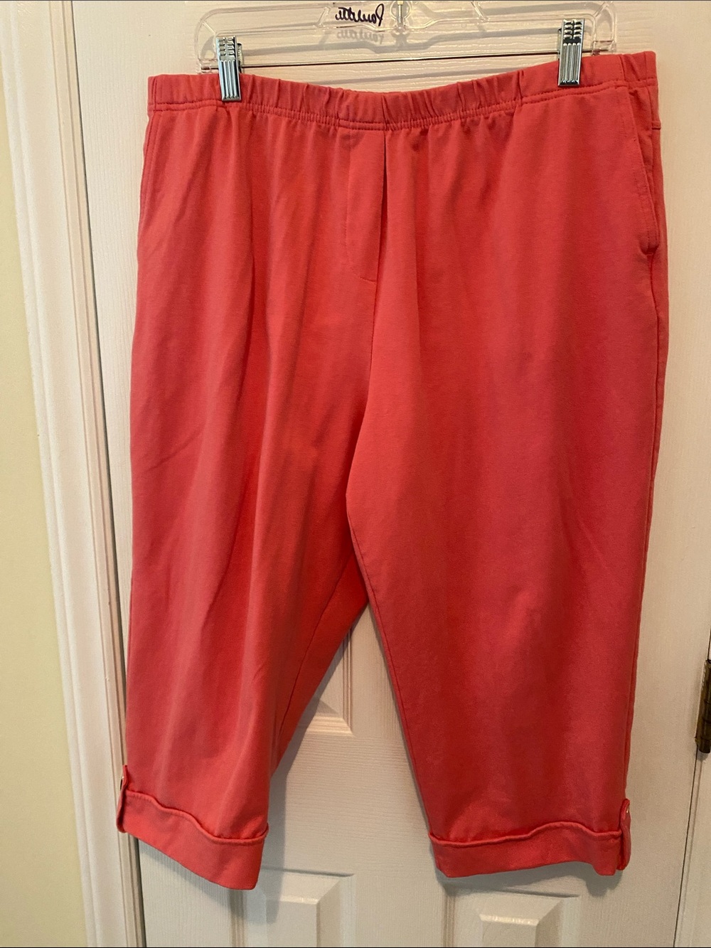 Link Coral Capris with Cuffed Hem